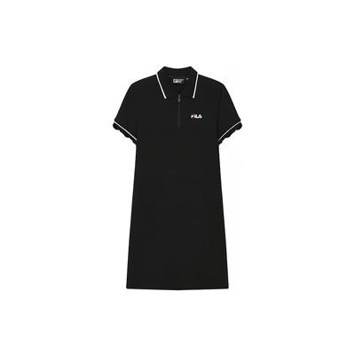 Solid Color Casual Sports Polo Dress Women Dresses Black F11W228301FBK