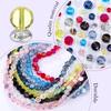 Flat Round Glass Beads Transparent Faceted Glass Spacers Colorful Coin Beads Crystal Loose Beads for Jewelry Making DIY Bracelet