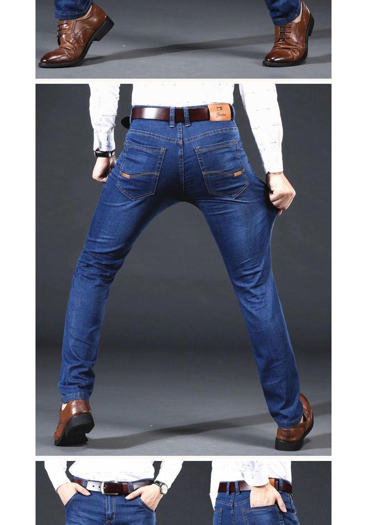 Men's High-Quality Wear-Resistant Loose Straight-Leg High Waist Plus Size Casual Jeans