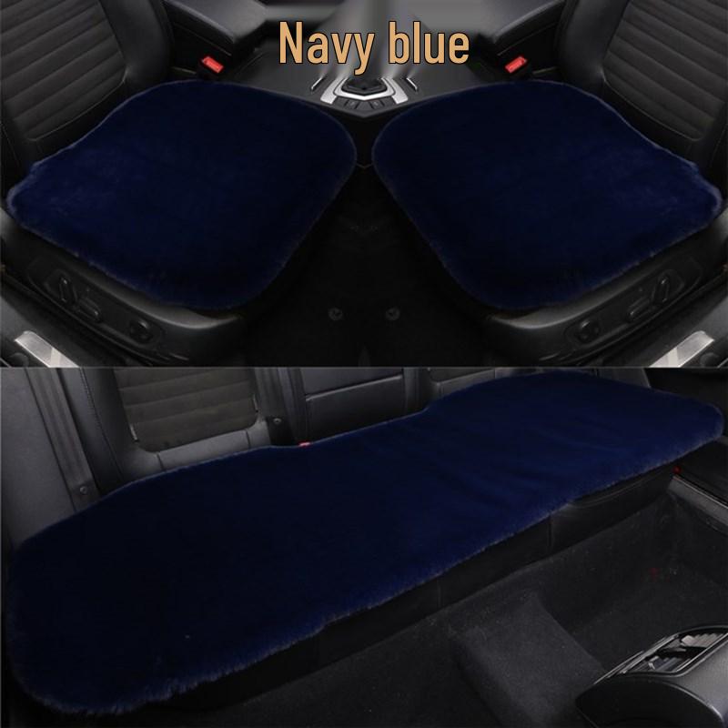 Rabbit Plush Winter Car Seat Cushion - Thick, Warm, No-Backrest, Universal Three-Piece Set