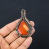 Red Snake Skin Gemstone Pure Copper Wire Wrapped Handmade Pendant Jewelry For Her