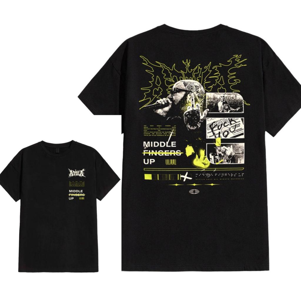 Attila Cotton Band Shirt Unisex Summer Short Sleeve Fashion Brand Tee Luxury Casual Vintage