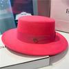 British retro style white fashion woolen jazz top hat women's hat trendy brand French celebrity versatile flat top hat