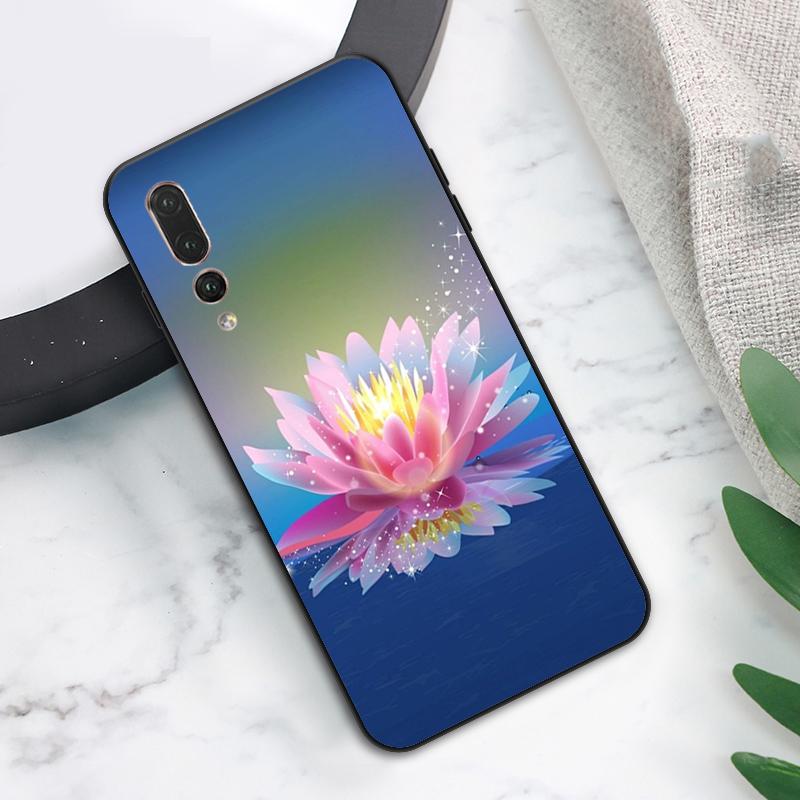 Lotus Blue White Flowers Case For Huawei Nova Y73 Y72 Y70 Y90 Y60 Y61 Y91 12s 12i 11i 8i 9 10 SE P40 Lite P60 P30 Pro