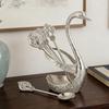 Creative Swan-Shaped Coffee Bracket Stirring Spoon Set 6 Pieces Zinc Alloy Stirring Coffee Bar Spoons Set With Swan Holder
