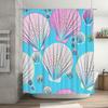 Pink Blue Shell Bath Shower Curtain Decor Sea Life Collection for Bathroom Decorations Home Accessories Gift Idea