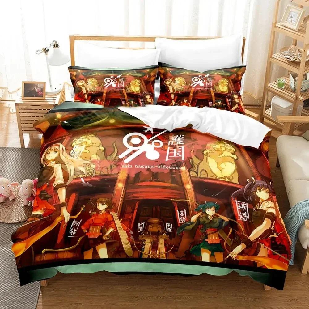 3D Anime Kantai Collection Bedding Set Boys Girls Twin Queen Size Duvet Cover Pillowcase Bed Kids Adult Fashion Home Textiles