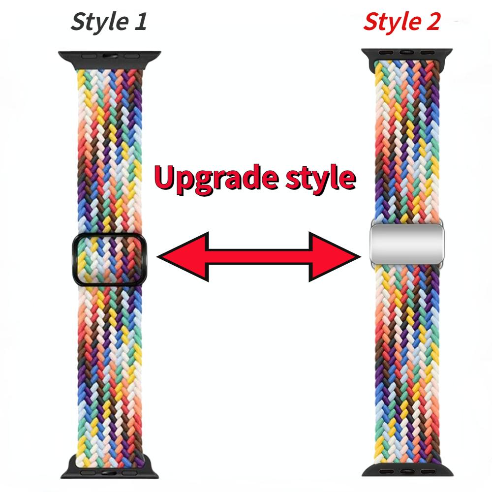 Braided Loop Strap for Apple Watch Band 44mm 40mm 49mm 45mm 41mm 46mm 42 38mm Nylon Bracelet iWatch Series Ultra 10 9 8 7 6 5 SE