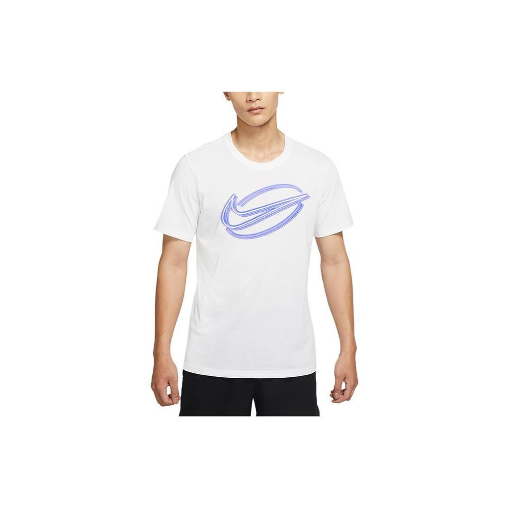 Nike T Shirts Men's White Crew Neck Moderate Straight Fit DD6903-100