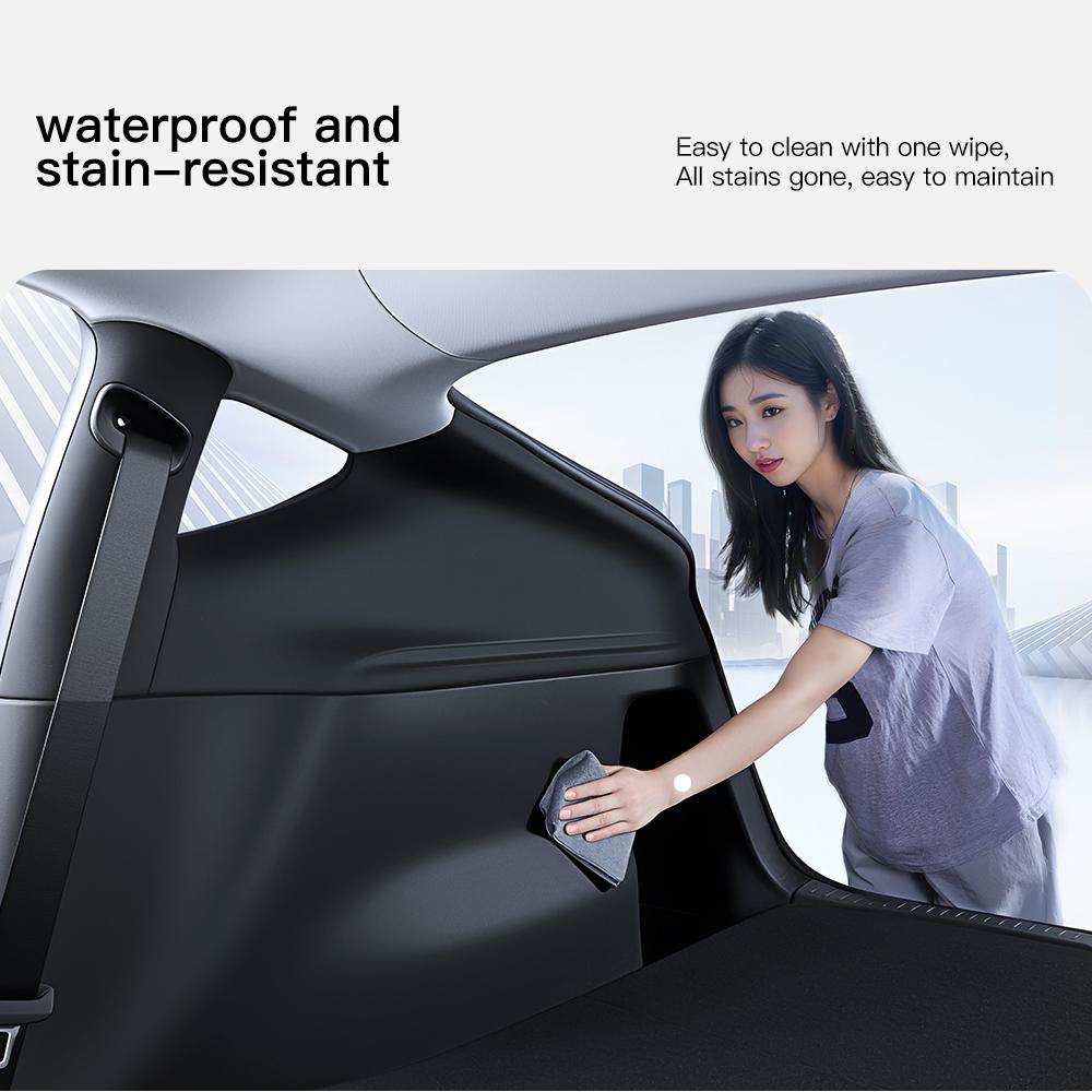YZ Rear Trunk Side Anti-Kick Pad For Tesla Model Y Juniper 2025 TPE Full Coverage Protection Kit Car Interior Anti-dirty Pad