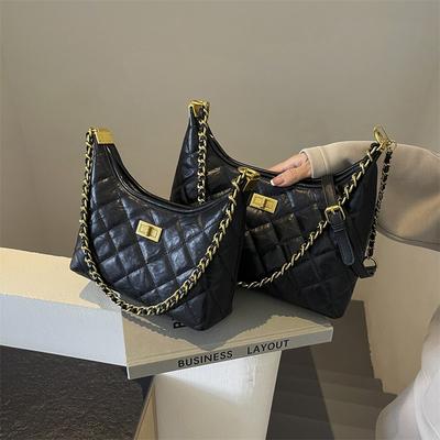 Retro Diamond Chain Tote Bag Women's New Commuter Versatile Underarm Bag Shoulder Messenger Bag
