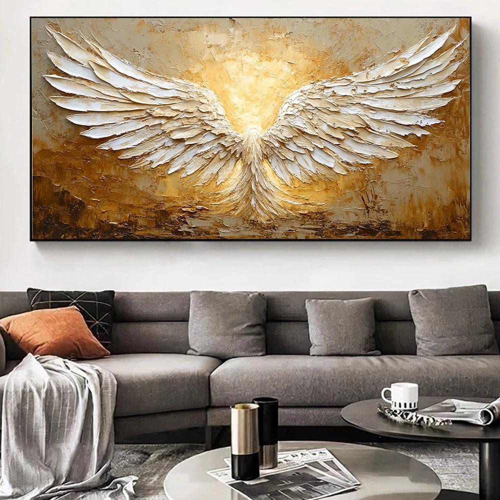 Abstract Angel Wings Canvas Painting Vintage Wall Art Black and White Wings Poster Print For Bedroom Living Room Home Decor