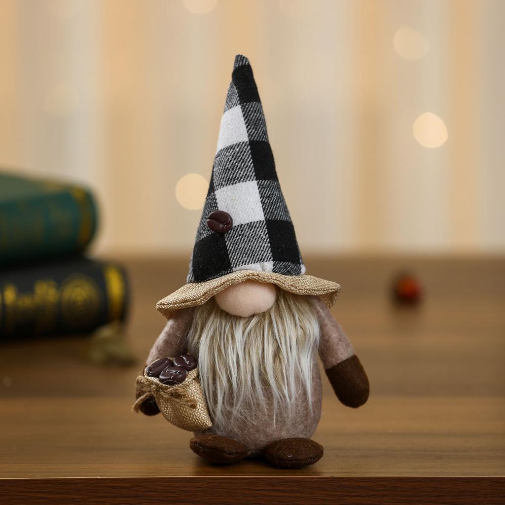 Home Decorations Coffee Faceless Doll Midget Decoration Holding Coffee Beans Rudolph Doll