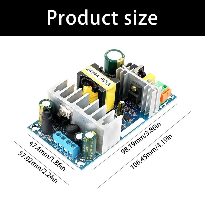 ACDC 24V 4A/5V1 Power Module Space Saving Easy Installation for Projects and Small Devices with Multiple Protections