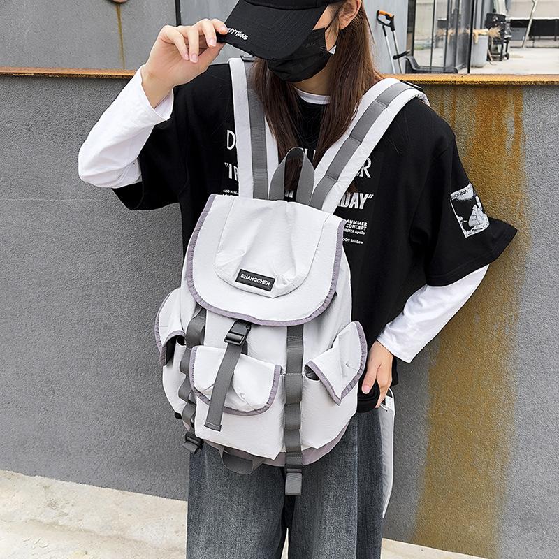 Large-capacity college student backpack New trendy versatile wear-resistant travel backpack