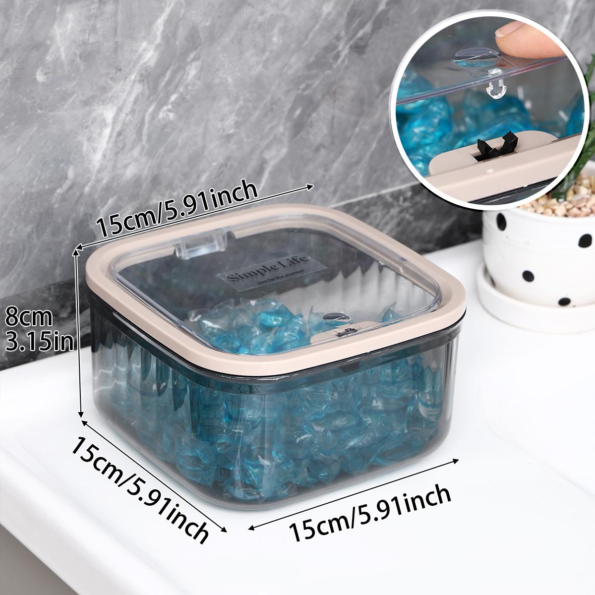 1pc acrylic transparent black elastic lid laundry gel bead bathroom jar bathroom organizer storage jar multifunctional storage