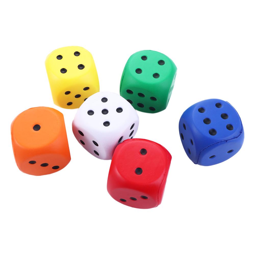 

Training Elastic Toys Solid Color Length 6cm Pressure Relief Sponge Dice Anti Stress Point Dice зелений