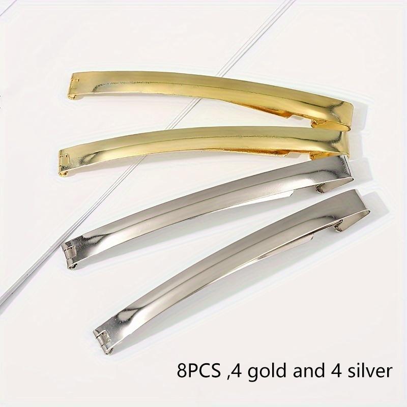 Set mit 8 Vintage-Haarspangen, Einfache und minimalistische Metall-Haaraccessoires für gefärbtes, abgeteiltes und gedrehtes Haar, Für Wo