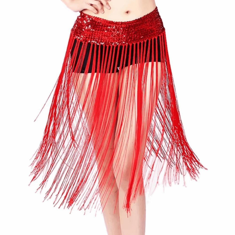 

Длинная кисточка, пояс для танца живота, блестящие пайетки, хип-шарф, юбка, цепочка на талию с пайетками, женский аксессуар