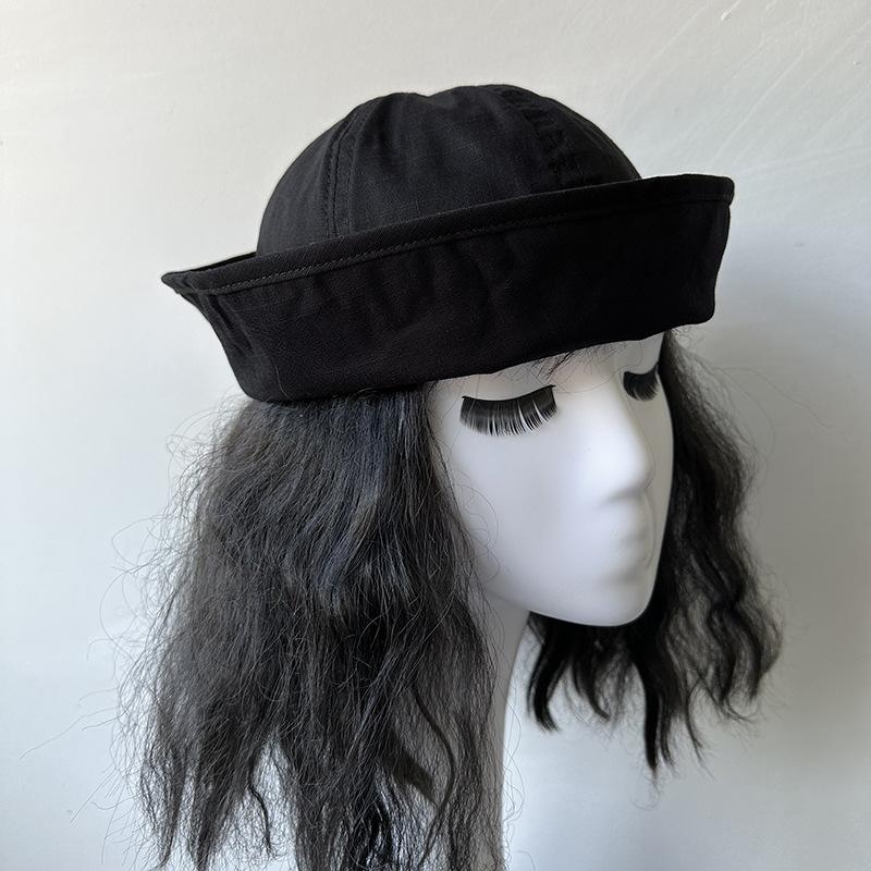 Japanese Striped Fisherman Hat Women Flipped Brim Boater Cap Korean Style Spring Autumn Sun Hat Cute Outdoors ONE SIZE