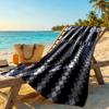 Ethnic Tribal Patterns Customize Text Beach Towel Super Soft Microfiber Quickdry Fabric Perfect for Traveling Yoga Camping and Swimming
