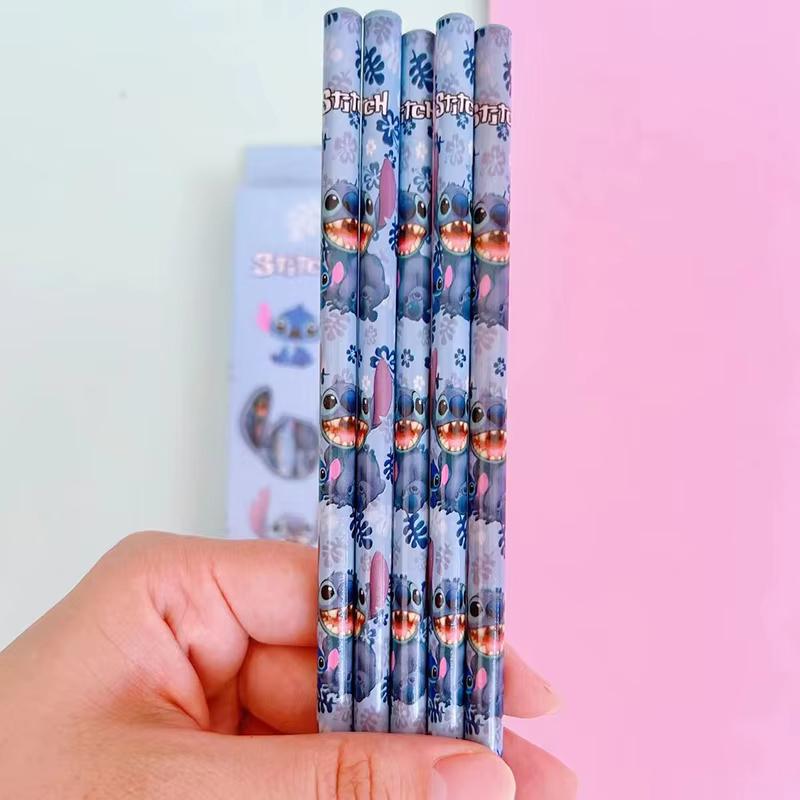 MINISO New Stitch Pencil Set Wooden Pencil Writing Pen Lilo & Stitch Series Student Start of School Stationery Sketch Pen Gift