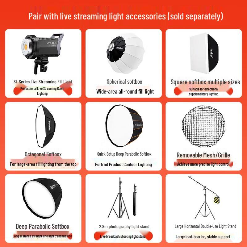 Godox LA200Bi Bi-Color LED Video Light 2-Light Kit