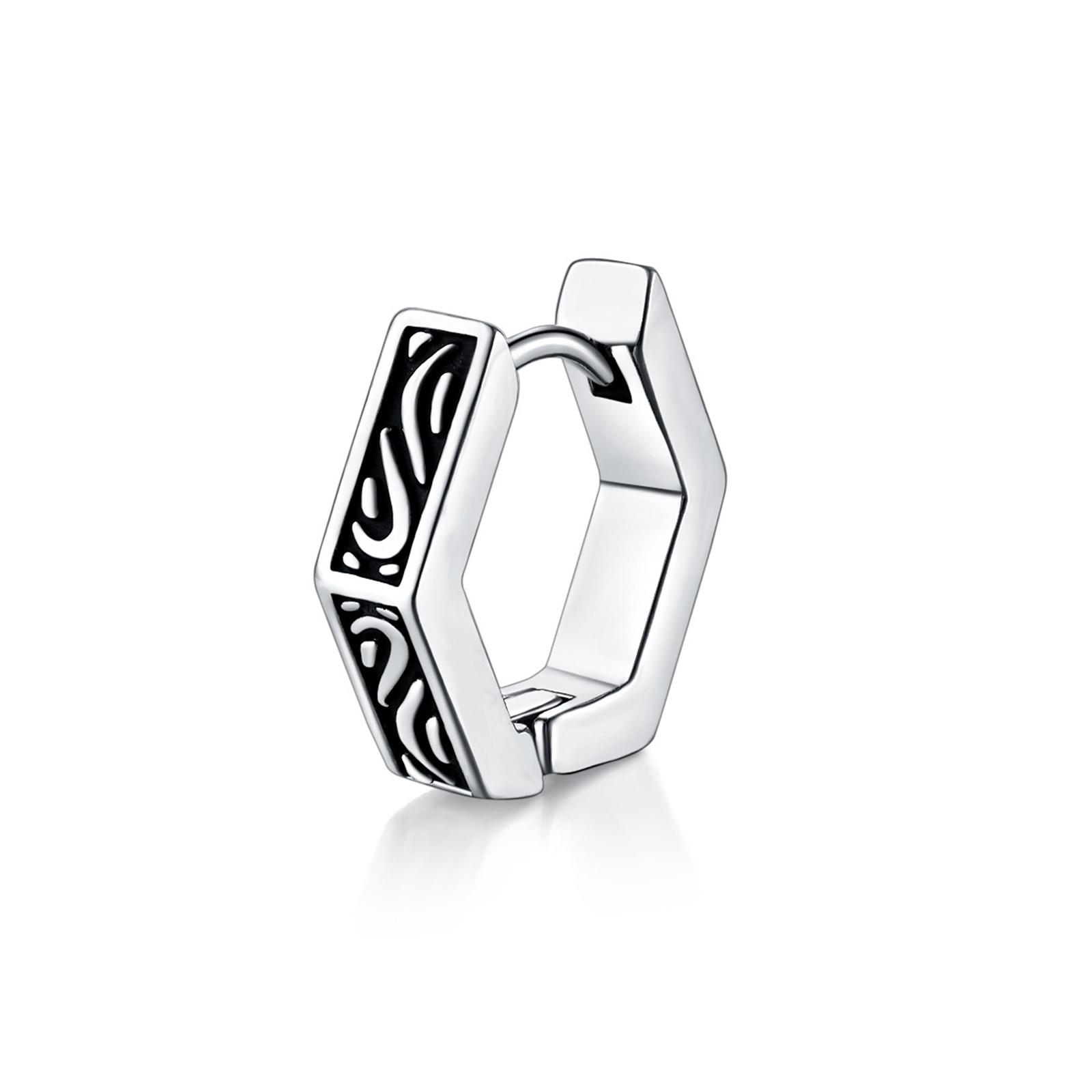 

New Geometric Hoop Earrings for Men Boys, Waterproof Stainless Steel Gothic Ear Gifts to BFF Brothers Dad Father Zircon