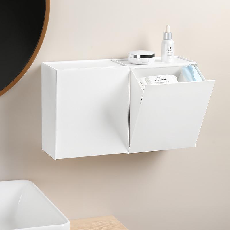 Wall-Mounted Bathroom Storage Box: Punch-Free Hanging Organizer for Sanitary Napkins