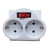 German-Style Euro Plug Socket with Switch: 2-Pin to 1-in-2 Power Converter