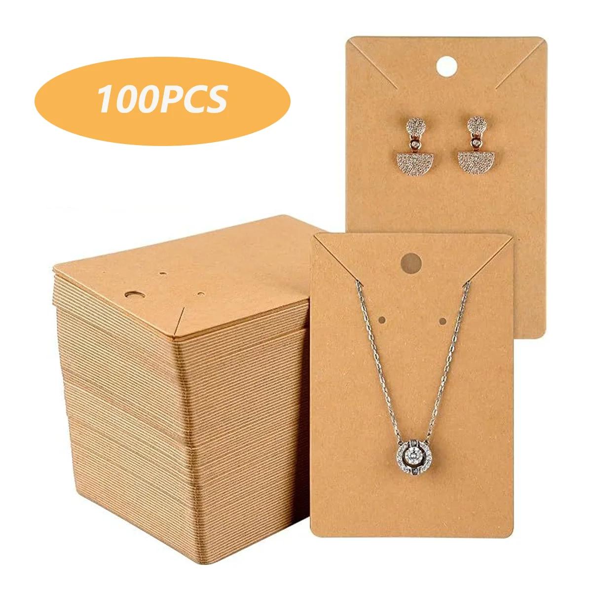

100pcs Card 6x9cm Earrings Necklaces Display Cards for Jewelry Boxed and Packaging Cardboard Hang Tag Card Ear Studs Paper
