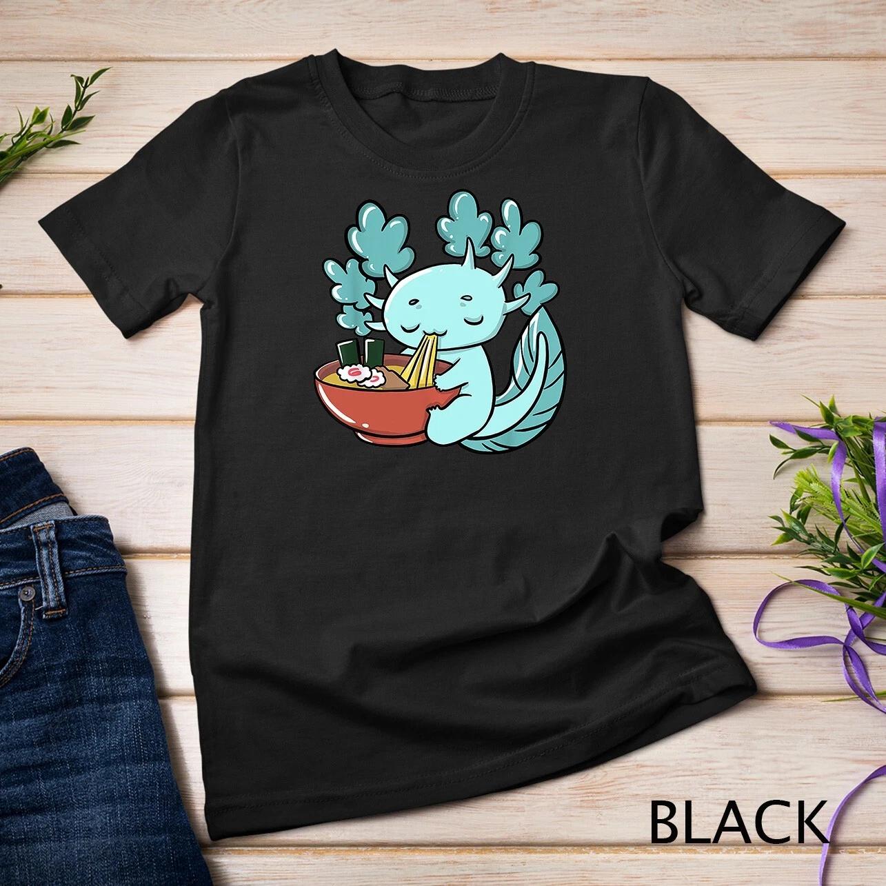 Cute Kawaii Anime Axolotl Japanese Ramen Noodles T-Shirt Unisex T-shirt 1 S