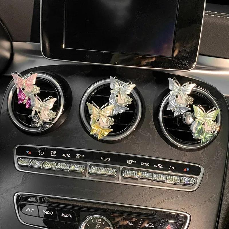 Deodorante Farfalla Car-styling Profumo Auto Odore Naturale Climatizzatore Farfalla Diamante Decorazione Aromaterapia Clip
