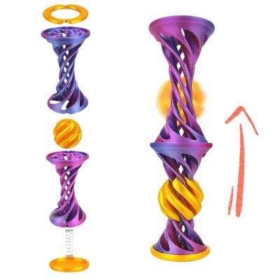 3D Printed Elastic Popping Ball And Pyramid Spiral Toy Stress Relief Fidget Toy for Adults And Kids Office Classroom Home Anxiety Relief