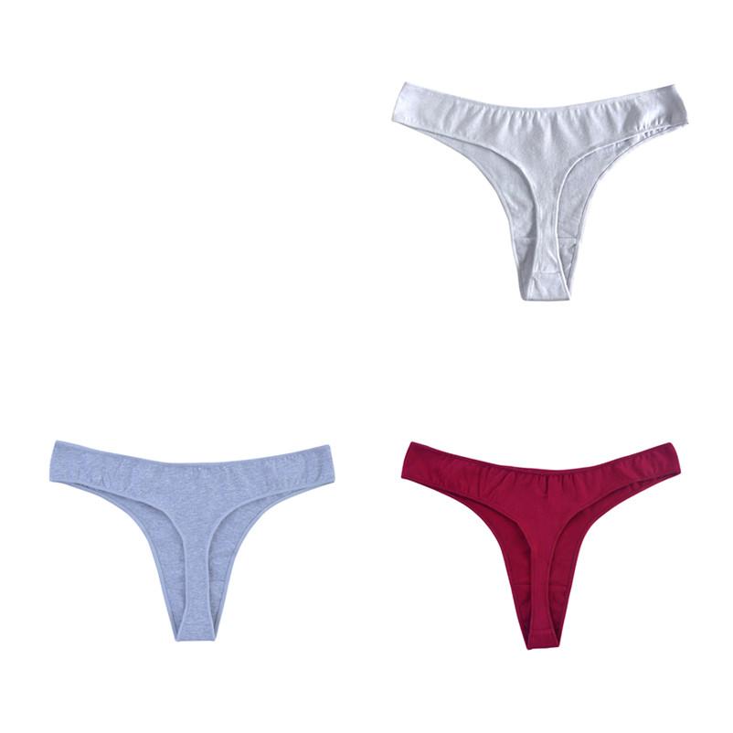 3PCS Women's Sexy Panties G-String Fashion Underwear Breathable Thongs Ladies Intimates Lingerie Thong Low Waist Briefs