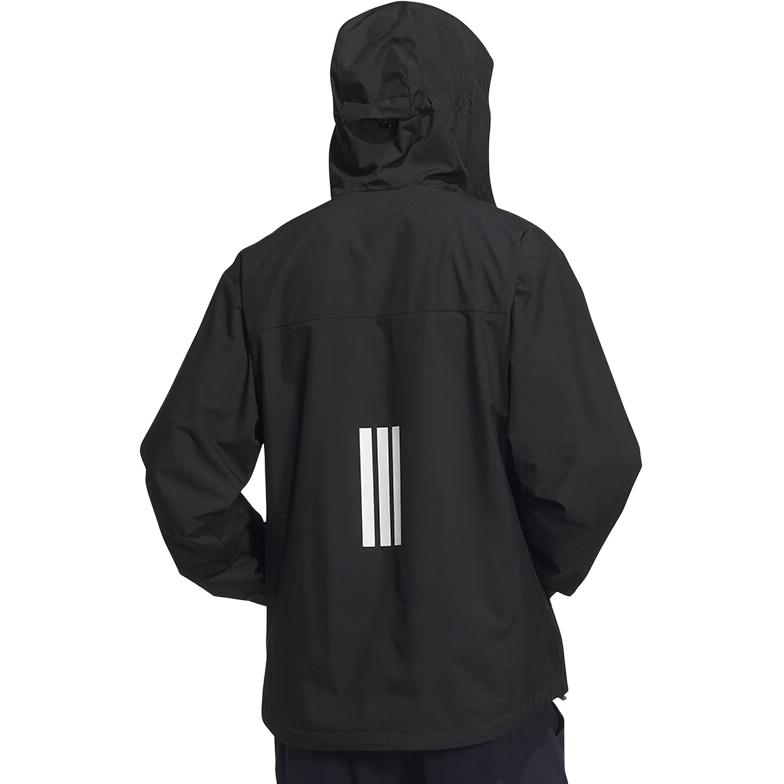 adidas SS25 Fashion Versatile Hooded Jacket Unisex Jacket Black KA9309