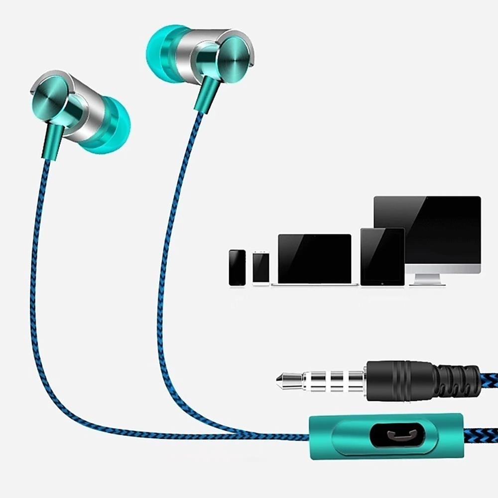 9D HIFI Heavy Bass Metal Wired Earphone Digital 3.5mm AUX With Mic In-Ear Earbuds Sport Music Headphone For Samsung Xiaomi Redmi