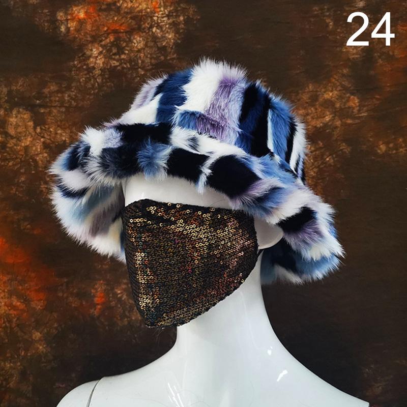 Faux Fur Bucket Hat Fox Rabbit 
