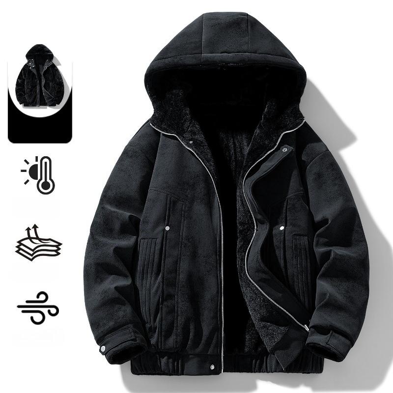 

Мужская флисовая куртка с капюшоном Осень Зима Уличная Утепленная Теплая Парка Мужское Двусторонее Пальто Носится Обеими Сторонами Куртка Пальто 4XL