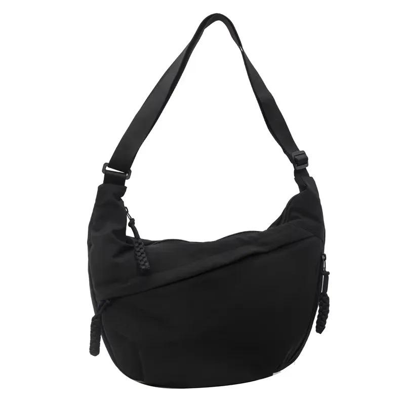 

Fashionable and Minimalist Nylon Shoulder Bag High Capacity Women s Crossbody Messenger Leisure Versatile Purses Totes Hobos Bag чёрный