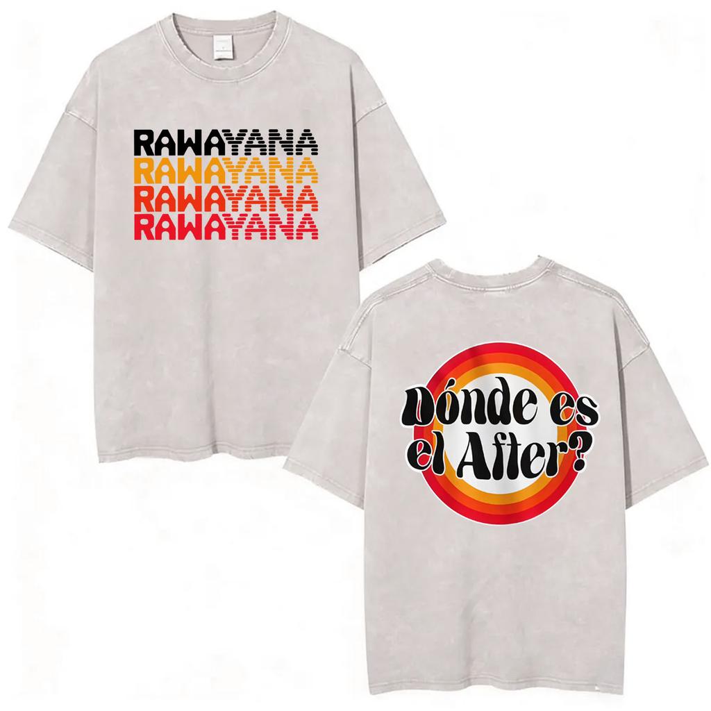 Magliette Vintage Lavate Uomo Donna Moda Hip Hop Pop Musica T Shirt Casual Larga Manica Corta Rawayana Veneka Band Album