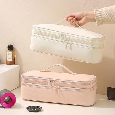 Cute Double Layer Hair Dryer Storage Bag Portable Travel Organizer for Curling Iron & Styling Tools