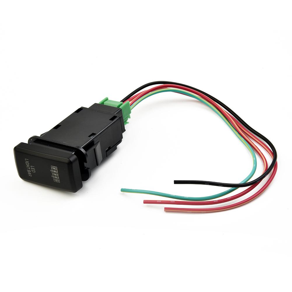 Kit Push Switch ON-OFF Heavy Duty ABS Plastic Single Pole 39x21mm For Toyota 12V