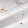 LUXUKISSKIDS Red Heart Pendant With Crystal Stainless Steel Chain Necklace For Girls Fashion Party Jewellry Accessories 2025 Hot