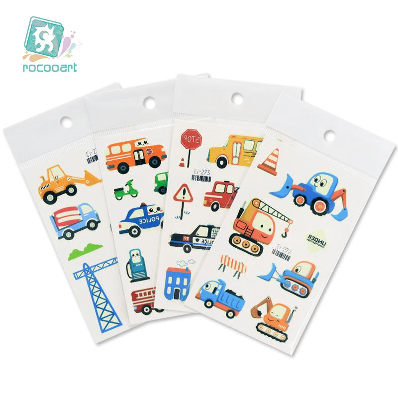 Autocolante Tatuaj Temporar Ruikalong Impermeabile Luminoase Desene Animate Trafic pentru Copii