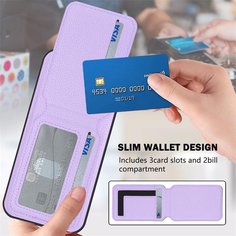 For Redmi 14C 14R A4 A3 13C A3X Note 13 14 Pro Plus Pro+ 13R Turbo3 4G 5G Case Cover Card Holder Stand Coin Magnetic Wallet Supports Wireless Charging