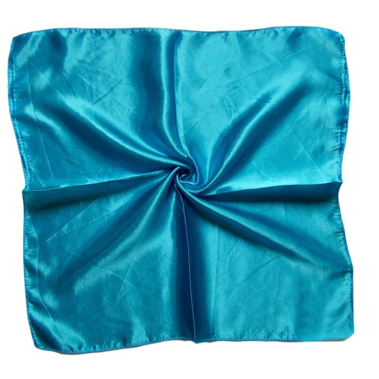 50x50cm Women Solid Square Scarf Single Performance Boy Girl Small Simulation Silk Scarves Flight Attendant Party Gift