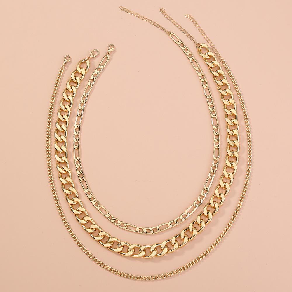 Cross-Border Punk Hip-Hop Chunky Metal Multi-Layer Chain Choker