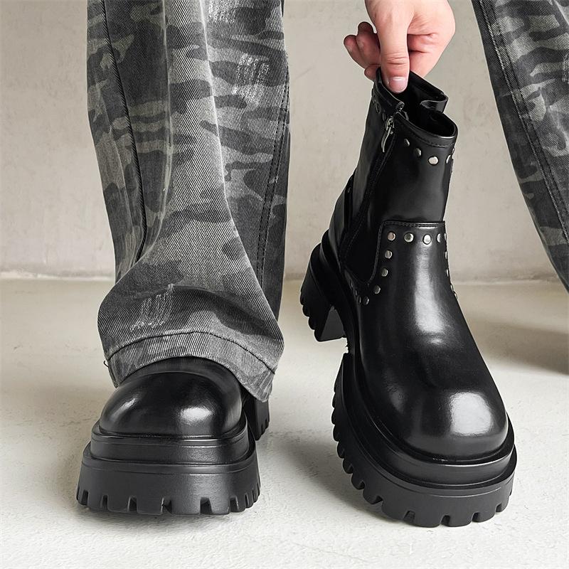 

Черные ботинки мартин на платформе 2025 новая ретро британский стиль заклепки короткие ботинки крутые ботинки в стиле милитари 561208-J 38 чёрный