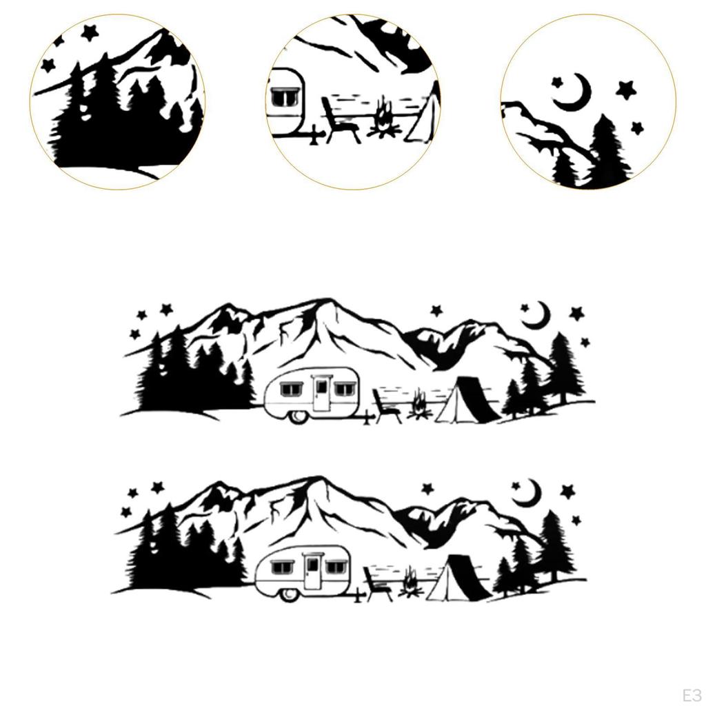 2 Pieces Large Car Stickers Decals Hood Accessories Versatile Auto for Camping